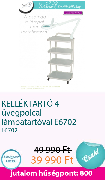 KELLÉKTARTÓ 4 üvegpolcal lámpatartóval E6702